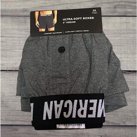 NWT - AEO Men’s Ultra Soft Boxer Shorts Hybrids (Heather Grey / XS 26-29W) - Picture 1 of 12